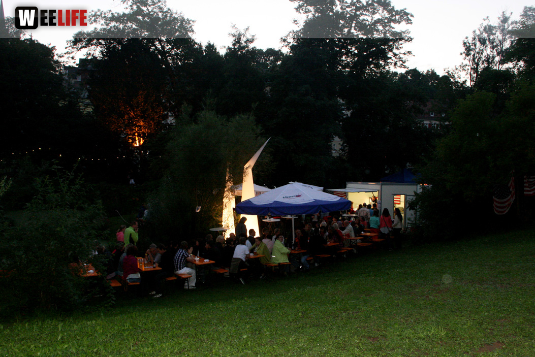 Saaleauenfest 2013 Abends Festbetrieb mit Wee Bush
