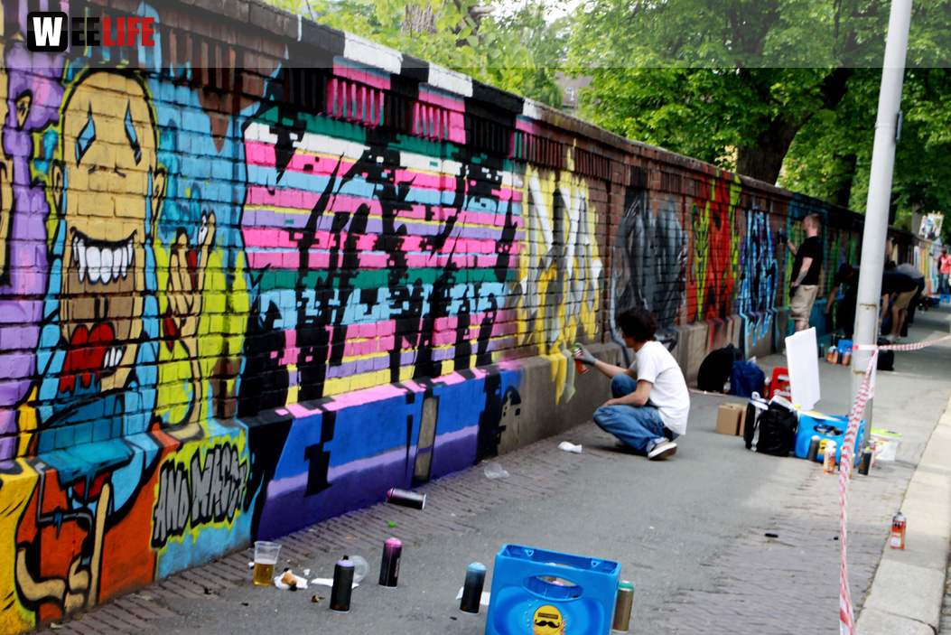 Hoftex Graffiti Die Mauer muss Bunt