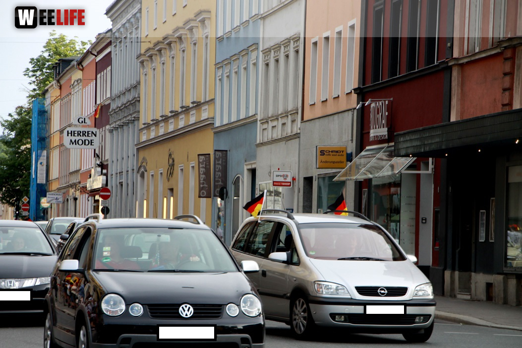 Public Viewings Fussball WM Viertelfinale Deutschland Frankreich 4.7.2014 Autokorso