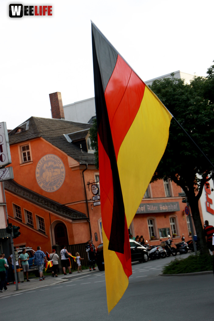 Public Viewings Fussball WM Viertelfinale Deutschland Frankreich 4.7.2014 Autokorso