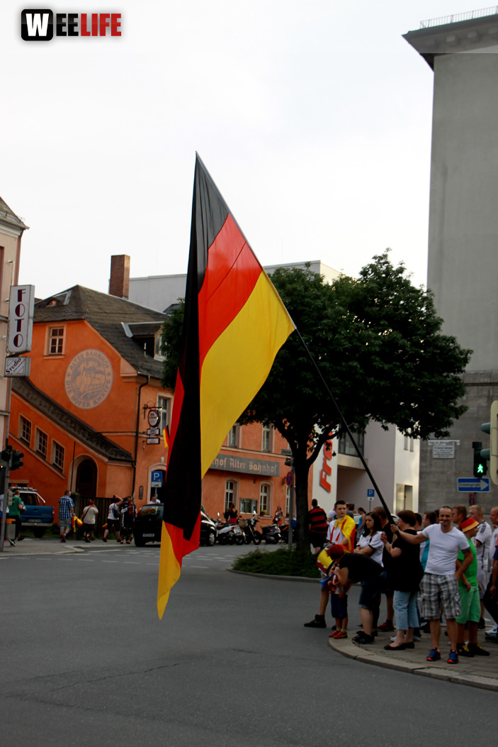 Public Viewings Fussball WM Viertelfinale Deutschland Frankreich 4.7.2014 Autokorso