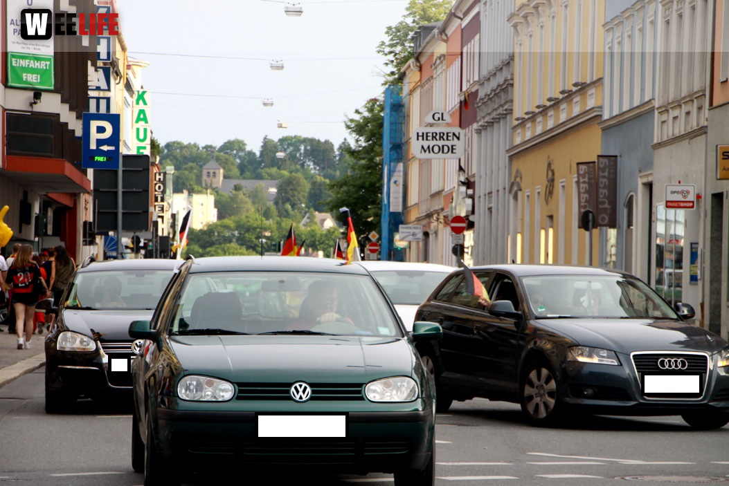 Public Viewings Fussball WM Viertelfinale Deutschland Frankreich 4.7.2014 Autokorso