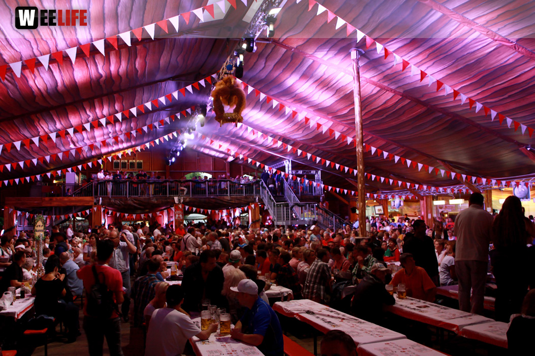 Hofer Volksfest 2014 Abends mit den Stieflziacha