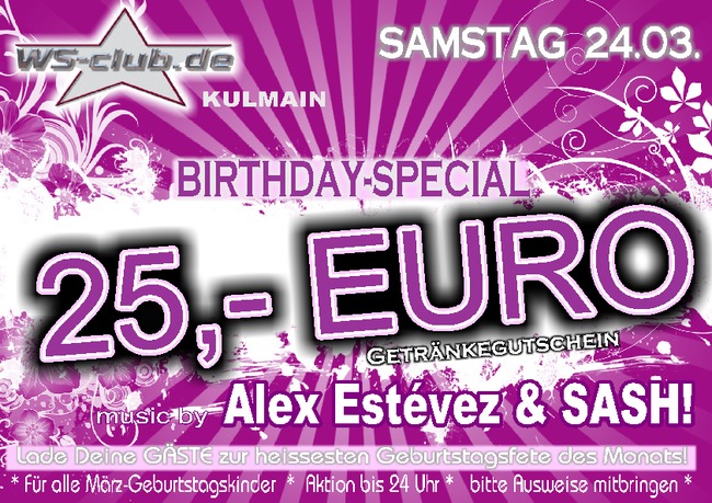 Fotos dieser Veranstaltung: Birthday Special || 25€ GETRÄNKEGUTSCHEIN || music by Alex Estévez & SASH!