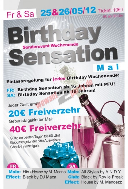 Fotos dieser Veranstaltung: BIRTHDAY SENSATION MAI PT.2