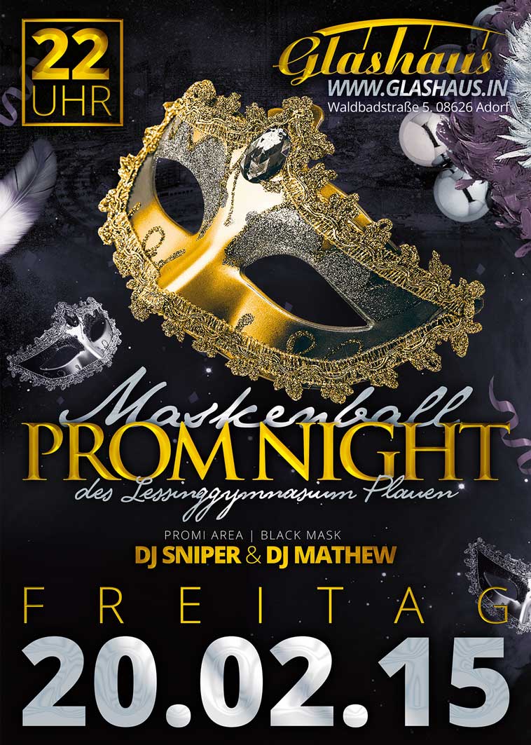 Fotos dieser Veranstaltung: PROM - NIGHT >>> Die ABI-MASKENPARTY des Lessinggymnasium Plauen