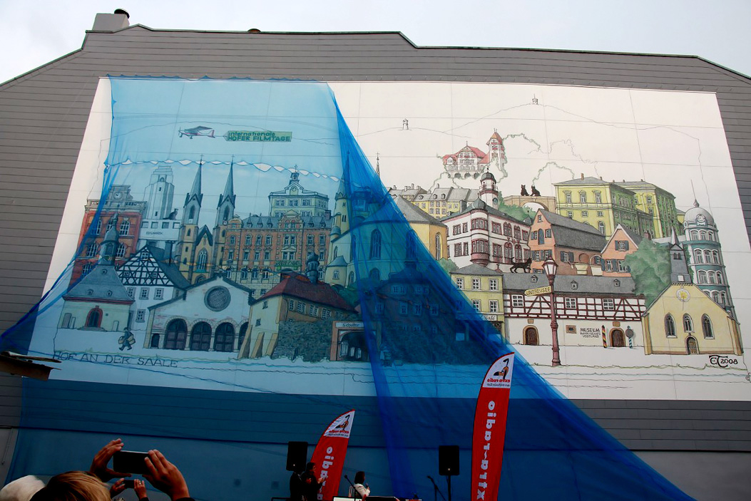Enthüllung der Hofer Collage 1. Hofer Bürger- und Stadtfest